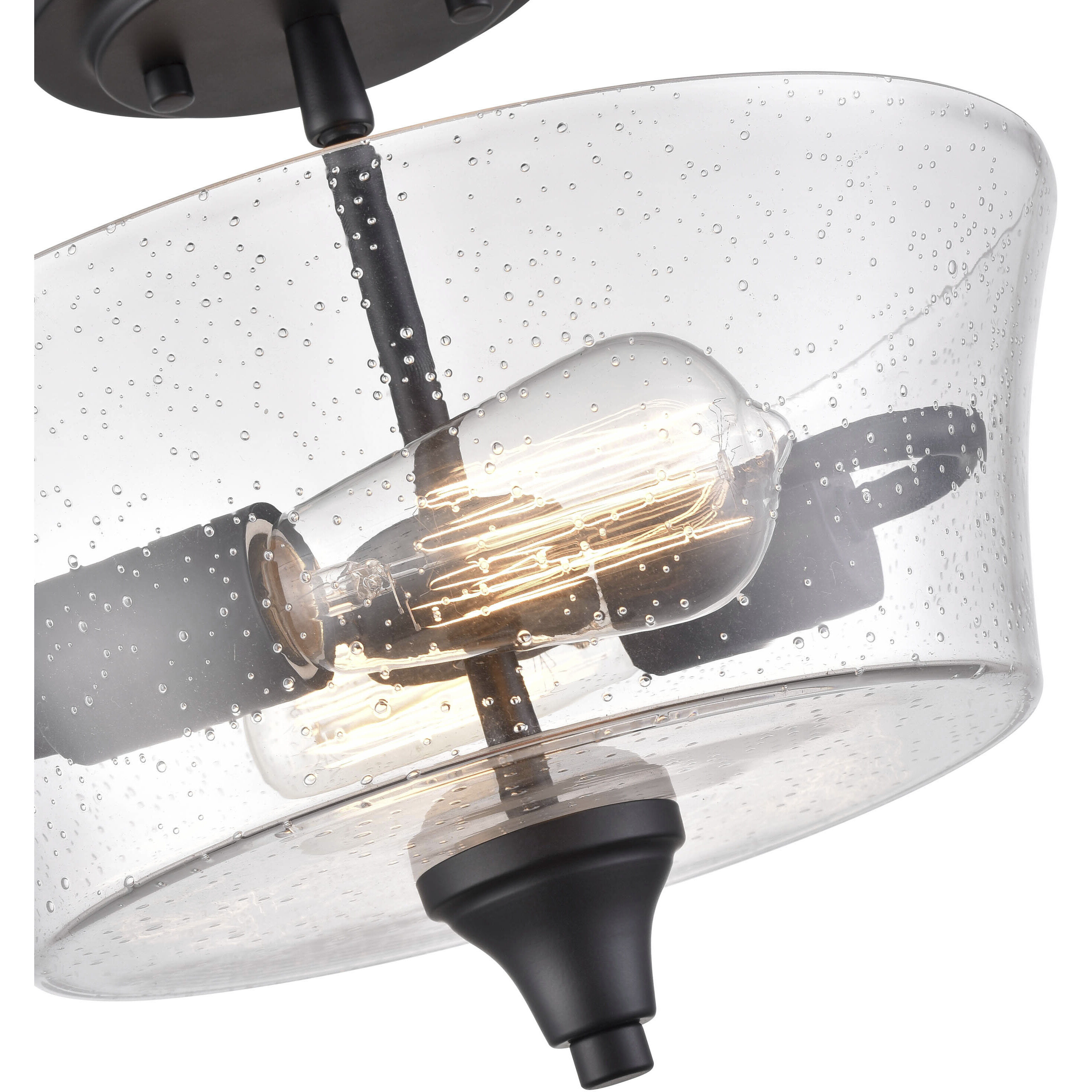 Caily 2 Light 11.75 inch Matte Black Semi-Flush Mount Ceiling Light